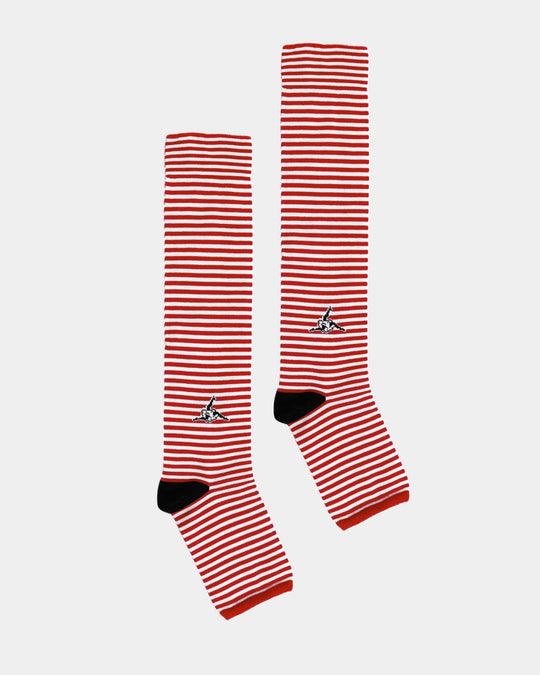 Stripes red&amp;white knee socks