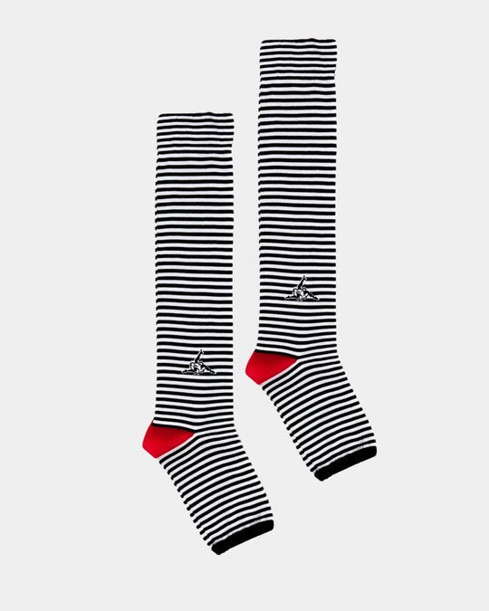 Stripes black&amp;white knee socks
